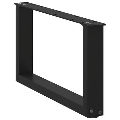 Sohvapöydän jalat U-muotoiset 2 kpl musta 70x(30-31) cm teräs