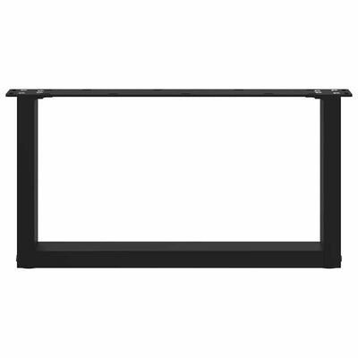 Sohvapöydän jalat U-muotoiset 2 kpl musta 70x(30-31) cm teräs