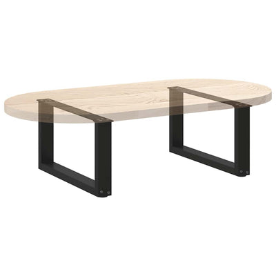 Sohvapöydän jalat U-muotoiset 2 kpl musta 70x(30-31) cm teräs