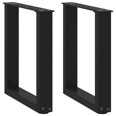 Sohvapöydän jalat U-muotoiset 2 kpl Musta 28x(42-43) cm Teräs