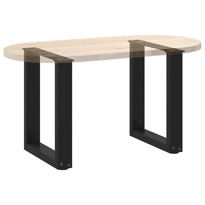 Sohvapöydän jalat U-muotoiset 2 kpl Musta 28x(42-43) cm Teräs