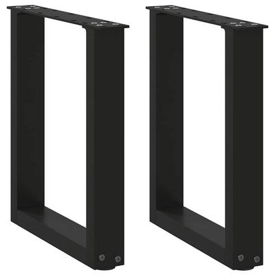 sohvapöydän jalat U-muotoiset 2 kpl Musta 38x(42-43) cm Teräs