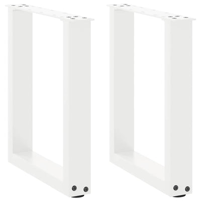 sohvapöydän jalat U-muotoiset 2 kpl Valkoinen 38x(42-43) cm