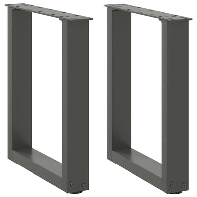 sohvapöydän jalat U-muotoiset 2 kpl antrasiittia 38x(42-43) cm