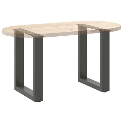 sohvapöydän jalat U-muotoiset 2 kpl antrasiittia 38x(42-43) cm