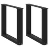 Sohvapöydän jalat U-muotoiset 2 kpl musta 50x(42-43) cm teräs