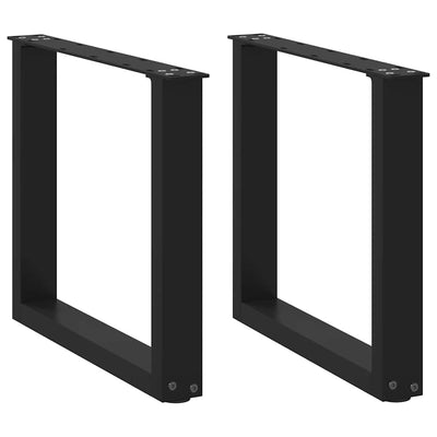Sohvapöydän jalat U-muotoiset 2 kpl musta 50x(42-43) cm teräs