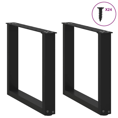 Sohvapöydän jalat U-muotoiset 2 kpl musta 50x(42-43) cm teräs