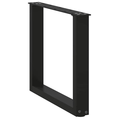 Sohvapöydän jalat U-muotoiset 2 kpl musta 50x(42-43) cm teräs