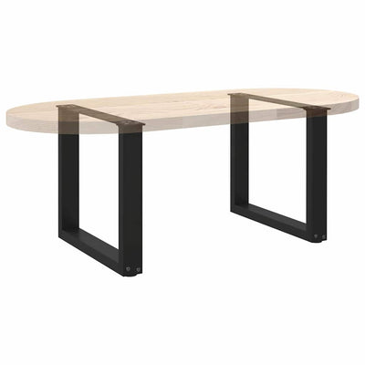 Sohvapöydän jalat U-muotoiset 2 kpl musta 50x(42-43) cm teräs
