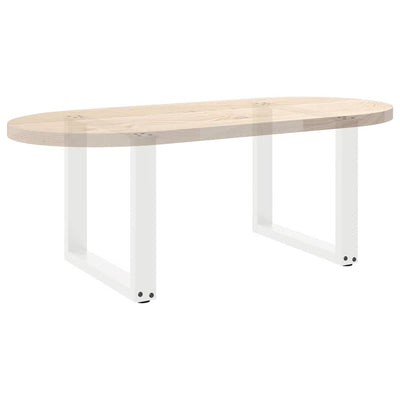 sohvapöydän jalat U-muotoiset 2 kpl Valkoinen 50x(42-43) cm