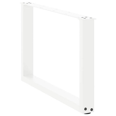 sohvapöydän jalat U-muotoiset 2 kpl Valkoinen 60x(42-43) cm