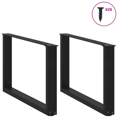 Sohvapöydän jalat U-muotoiset 2 kpl musta 50x(42-43) cm teräs