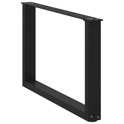 Sohvapöydän jalat U-muotoiset 2 kpl musta 50x(42-43) cm teräs