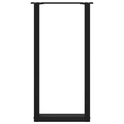 konsolipöydän jalat U-muotoiset 2 kpl Musta 38x(72-73) cm