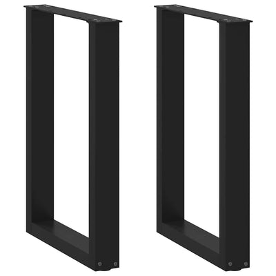 ruokapöydän jalat U-muotoiset 2 kpl Musta 50x(72-73) cm Teräs