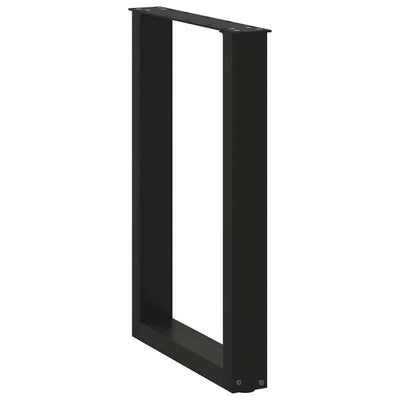 ruokapöydän jalat U-muotoiset 2 kpl Musta 50x(72-73) cm Teräs