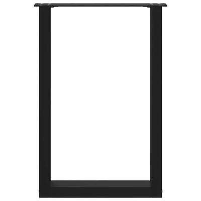 ruokapöydän jalat U-muotoiset 2 kpl Musta 50x(72-73) cm Teräs