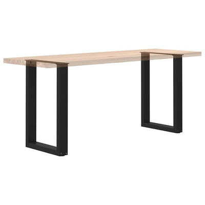ruokapöydän jalat U-muotoiset 2 kpl Musta 50x(72-73) cm Teräs