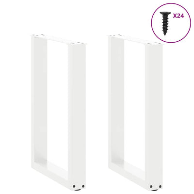 ruokapöydän jalat U-muotoiset 2 kpl Valkoinen 50x(72-73) cm