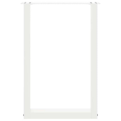 ruokapöydän jalat U-muotoiset 2 kpl Valkoinen 50x(72-73) cm