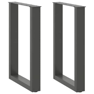 ruokapöydän jalat U-muotoiset 2 kpl antrasiittia 50x(72-73) cm