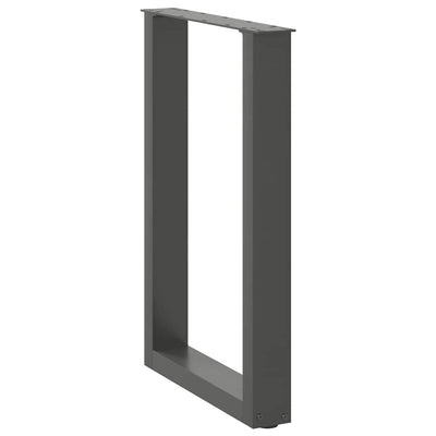ruokapöydän jalat U-muotoiset 2 kpl antrasiittia 50x(72-73) cm
