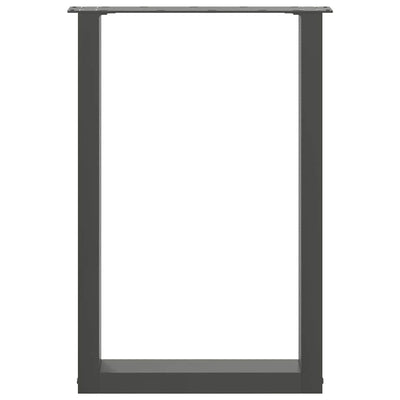 ruokapöydän jalat U-muotoiset 2 kpl antrasiittia 50x(72-73) cm