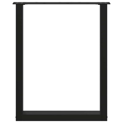 ruokapöydän jalat U-muotoiset 2 kpl Musta 60x(72-73) cm Teräs