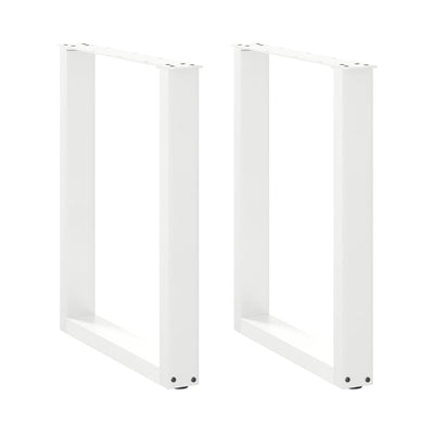 ruokapöydän jalat U-muotoiset 2 kpl Valkoinen 60x(72-73) cm