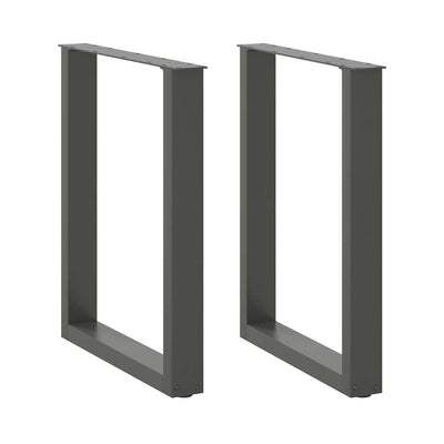 ruokapöydän jalat U-muotoiset 2 kpl antrasiittia 60x(72-73) cm