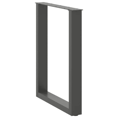ruokapöydän jalat U-muotoiset 2 kpl antrasiittia 60x(72-73) cm