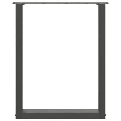 ruokapöydän jalat U-muotoiset 2 kpl antrasiittia 60x(72-73) cm