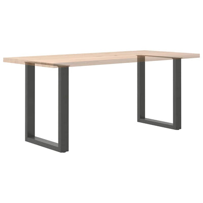 ruokapöydän jalat U-muotoiset 2 kpl antrasiittia 60x(72-73) cm