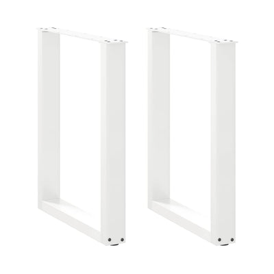 ruokapöydän jalat U-muotoiset 2 kpl Valkoinen 70x(72-73) cm