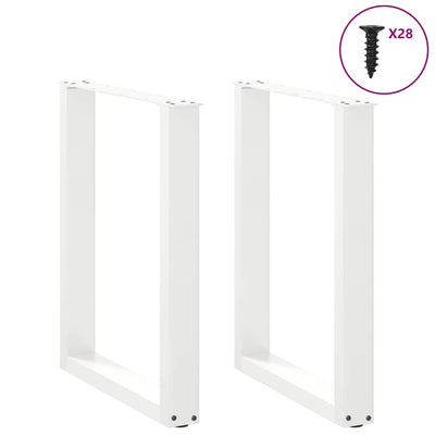 ruokapöydän jalat U-muotoiset 2 kpl Valkoinen 70x(72-73) cm