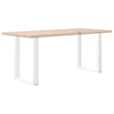 ruokapöydän jalat U-muotoiset 2 kpl Valkoinen 70x(72-73) cm