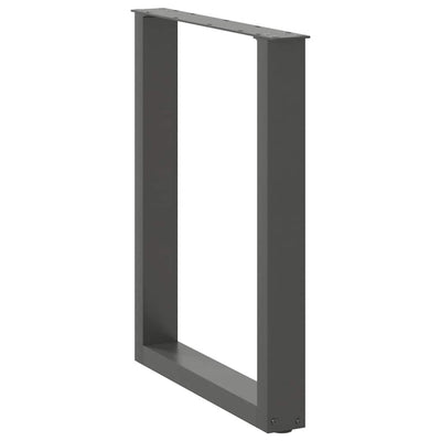 ruokapöydän jalat U-muotoiset 2 kpl antrasiittia 70x(72-73) cm