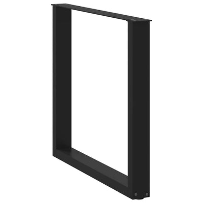 ruokapöydän jalat U-muotoiset 2 kpl Musta 80x(72-73) cm Teräs
