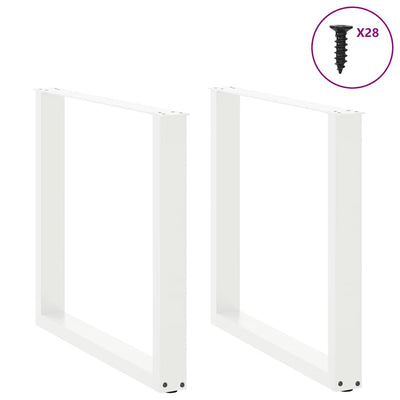 ruokapöydän jalat U-muotoiset 2 kpl Valkoinen 80x(72-73) cm