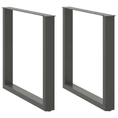 ruokapöydän jalat U-muotoiset 2 kpl Antrasiitti 80x(72-73) cm