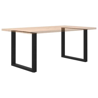 ruokapöydän jalat U-muotoiset 2 kpl Musta 90x(72-73) cm Teräs