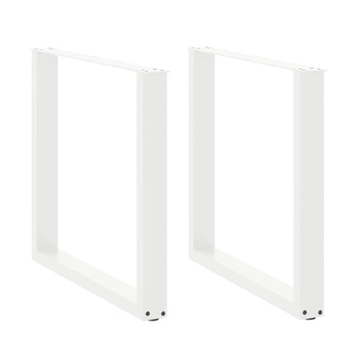 ruokapöydän jalat U-muotoiset 2 kpl Valkoinen 90x(72-73) cm