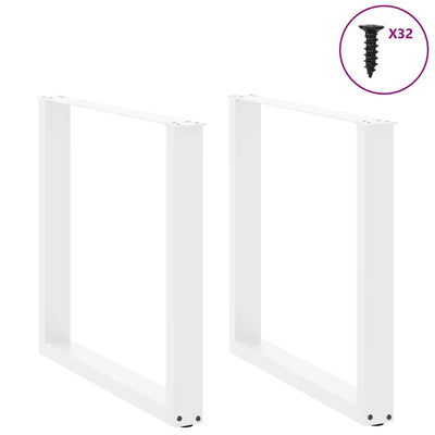 ruokapöydän jalat U-muotoiset 2 kpl Valkoinen 90x(72-73) cm