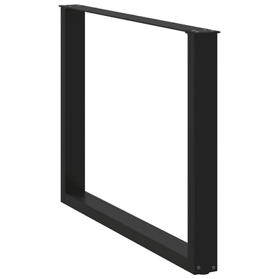 ruokapöydän jalat U-muotoiset 2 kpl Musta 100x(72-73) cm