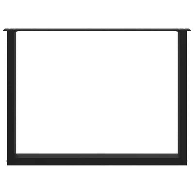 ruokapöydän jalat U-muotoiset 2 kpl Musta 100x(72-73) cm