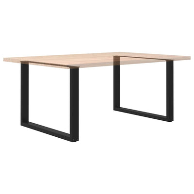 ruokapöydän jalat U-muotoiset 2 kpl Musta 100x(72-73) cm