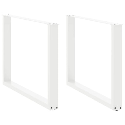 ruokapöydän jalat U-muotoiset 2 kpl Valkoinen 100x(72-73) cm