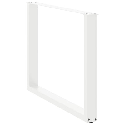 ruokapöydän jalat U-muotoiset 2 kpl Valkoinen 100x(72-73) cm