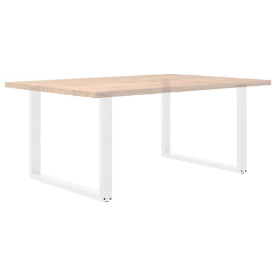 ruokapöydän jalat U-muotoiset 2 kpl Valkoinen 100x(72-73) cm